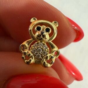 Gold Teddy Bear Pendant